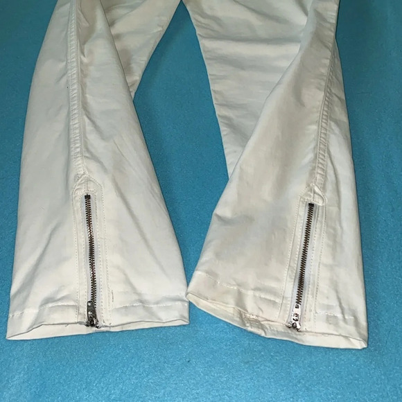 BANANA REPUBLIC Ryan Fit side ankle zippers white 4 pockets straight leg size 6 - Picture 4 of 13